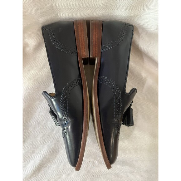 Talbots Navy Blue Leighton Tassel Wingtip Dress Loafer, Women 7m‎ All Leather - Picture 9 of 9